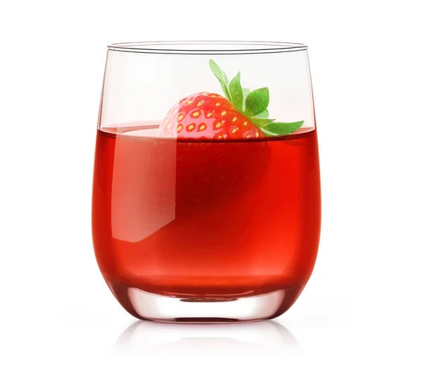 Fresh Strawberry Drink Glass Isolated White Background Royalty Free Stock Photos