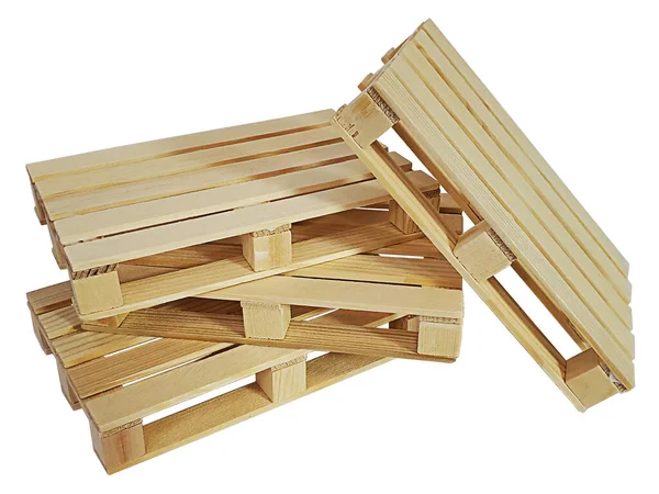 Ein Stapel Holzpaletten Zum Transport Von Waren Einem Lager — Stockfoto