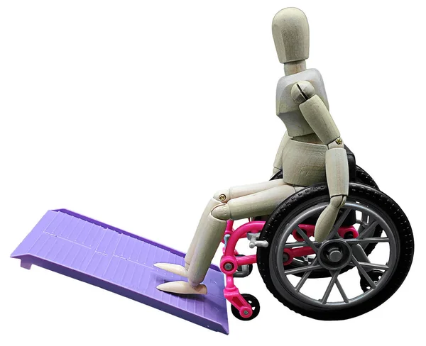 Erwachsene Mit Rollstuhl Und Rampe — Stockfoto