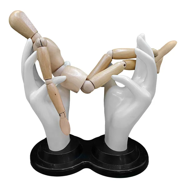 Ein Paar Hände Die Eine Person Wiegen — Stockfoto