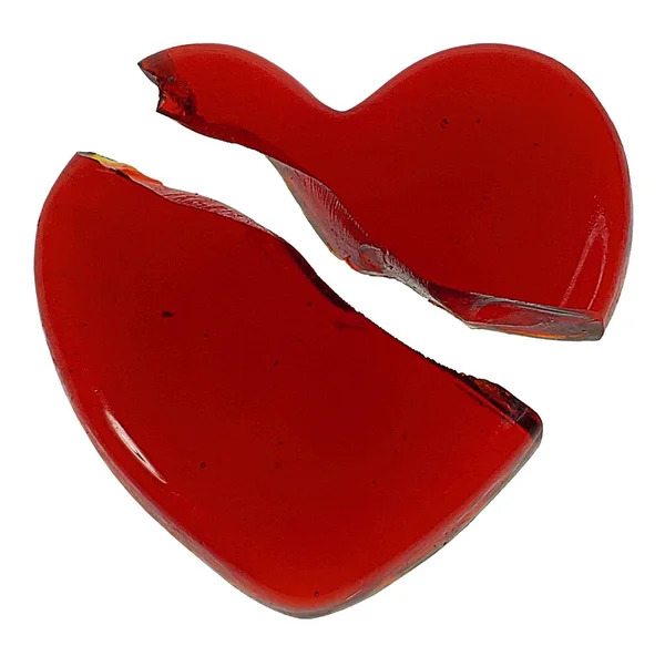 Kırmızı Cam Bir Kalp — Stok fotoğraf