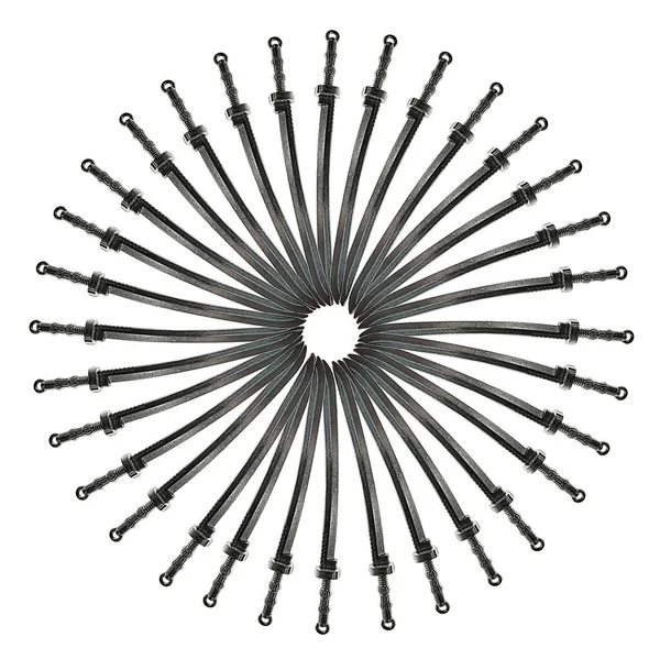 Long Dagger Used Defense Enemy Encircled Circular Design — Stock Photo, Image