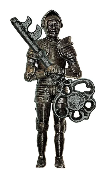 Cavaleiro Guarda Segurando Uma Chave — Fotografia de Stock