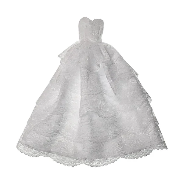 Біла Мереживна Весільна Сукня — стокове фото