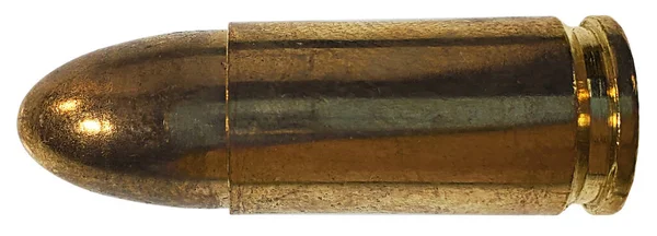 真鍮製のケースの中の光沢のある弾丸 — ストック写真