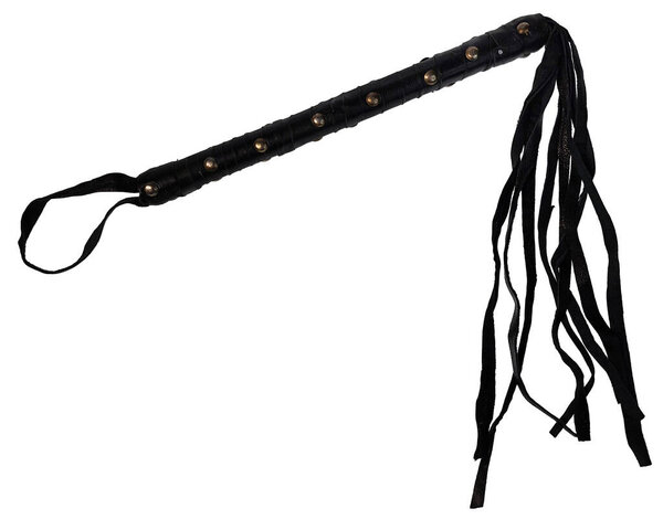 Black leather cat-o-nine tails 
