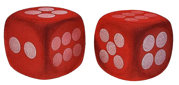 游戏用泡沫红骰子 — 图库照片
