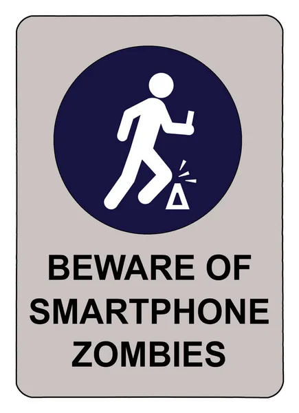 Tenga Cuidado Con Smartphone Zombies Que Prestan Atención — Foto de Stock