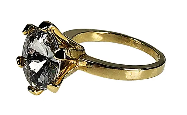 Duży Złoty Diamentowy Pierścień Zdjęcie Stockowe