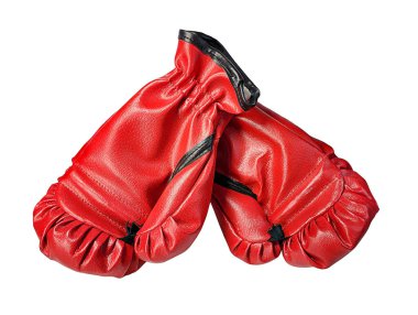 Boks yaparken ellerinizi korumak için kırmızı boks eldivenleri.