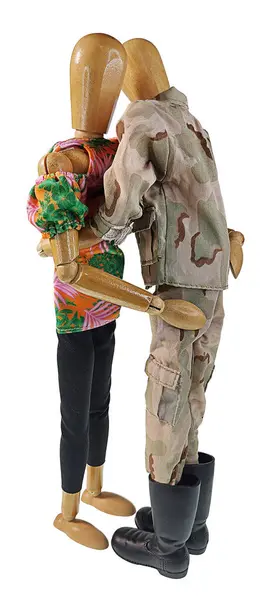 Żołnierz Wojsku Przytulający Żonę Zdjęcia Stockowe bez tantiem