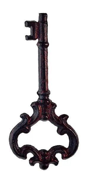 Een Ingewikkelde Gedetailleerde Antieke Metalen Sleutel Stockafbeelding