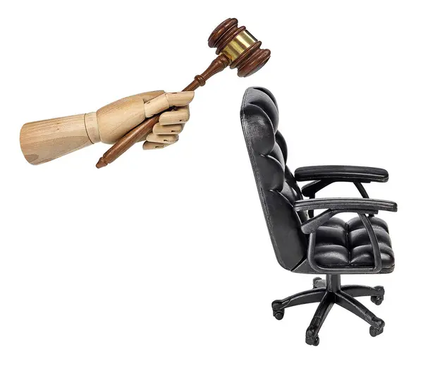 Hand Holding Gavel Executive Office Chair Arm Rests Sitting Show Royalty Free Stock Images