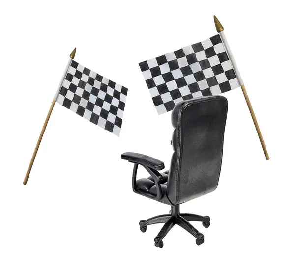 Checkered Flags Executive Office Chair Show Business Race Top Fotos De Stock