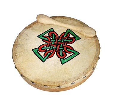 Ol Bodhran tokmakla davul müzik enstrümanı