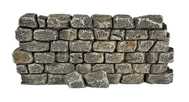 El yapımı tuğlalardan yapılmış sert bir taş duvar.