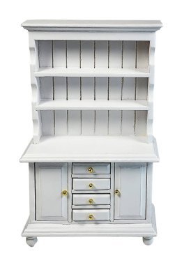 Wooden white bookcase with cabinets to store books or nicknacks clipart