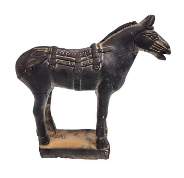 Sağa bakan terracotta asker atı eski Çin ordusunun bir parçasıdır.
