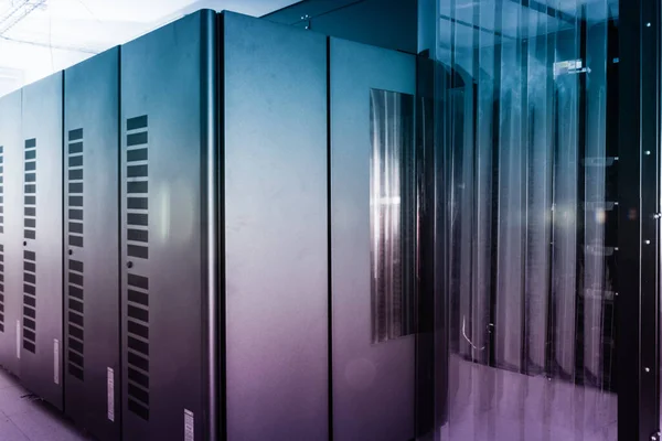 Server Room Row Data Storage Cabinets — Stock Photo, Image