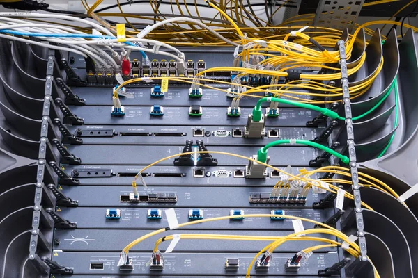 Terabit Internet Router Rechenzentrum Des Internet Service Providers — Stockfoto