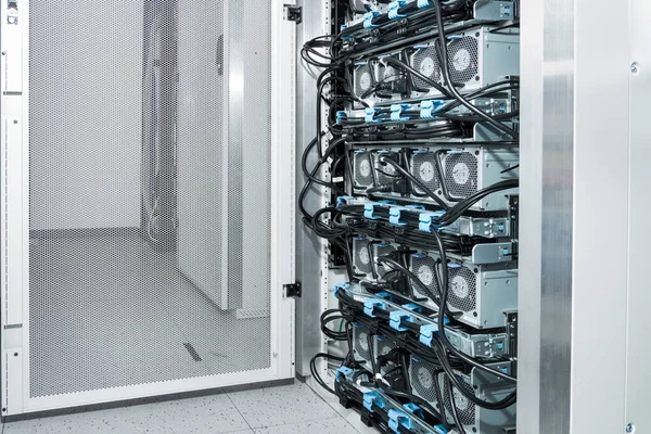 Row Racks Data Storage Hardware Server Room — Stock Photo, Image