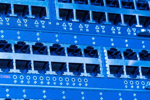 Empty Etnernet Switch Panels Data Center — Stock Photo, Image
