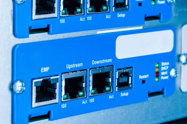 Порти Ethernet Панелі Живлення Ups — стокове фото