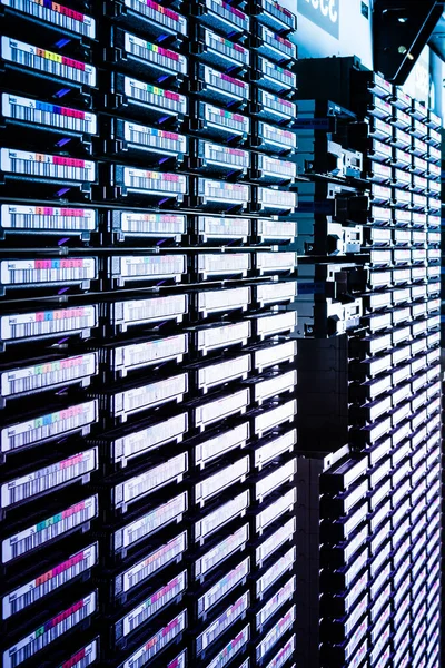 Data Storage Tapes Hoge Stacks Internet Cloud Concept Stockfoto