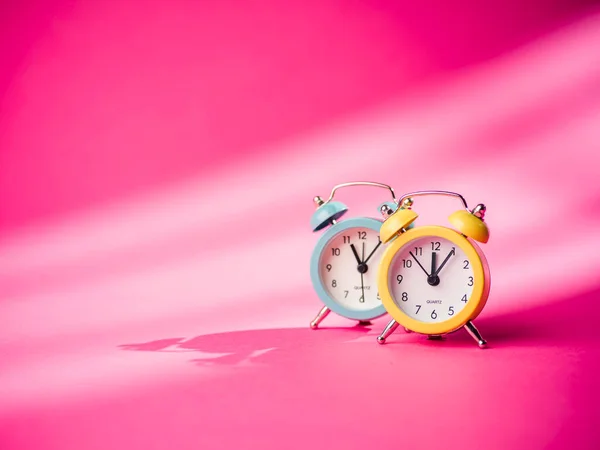 Alarm Clock Blue Solid Colour Background — Stok fotoğraf