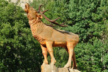 Deer statue in Valloire clipart