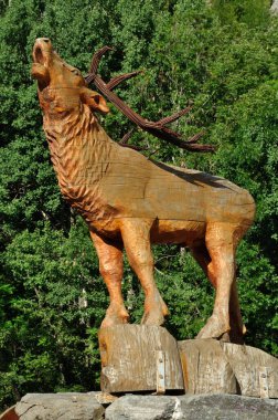 Deer statue in Valloire clipart