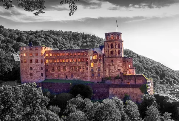 Ünlü Kale Harabeleri Gündüzleri Heidelberg Almanya — Stok fotoğraf
