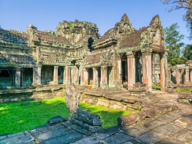 Angkor, Kamboçya 'daki Preah Khan Wat tapınağının yıkıntısı.