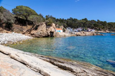 Palamos, Girona 'daki S' Alguer koyunun manzarası. İspanya