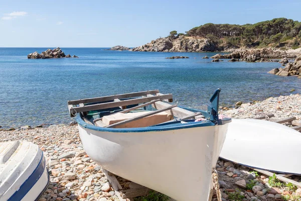 Barca Nella Baia Alguer Palamos Girona — Foto Stock