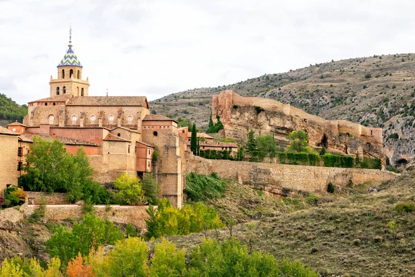 Вид Город Альбаррасин Теруэле Испания Лицензионные Стоковые Фото