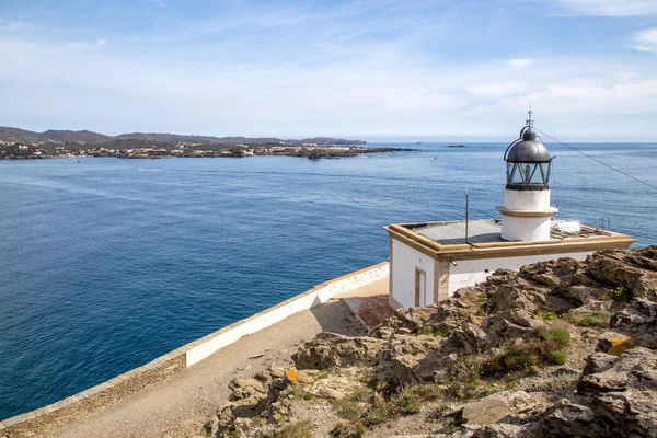 Cala Nans Lighthouse Cadaques Girona Spain Stock Image
