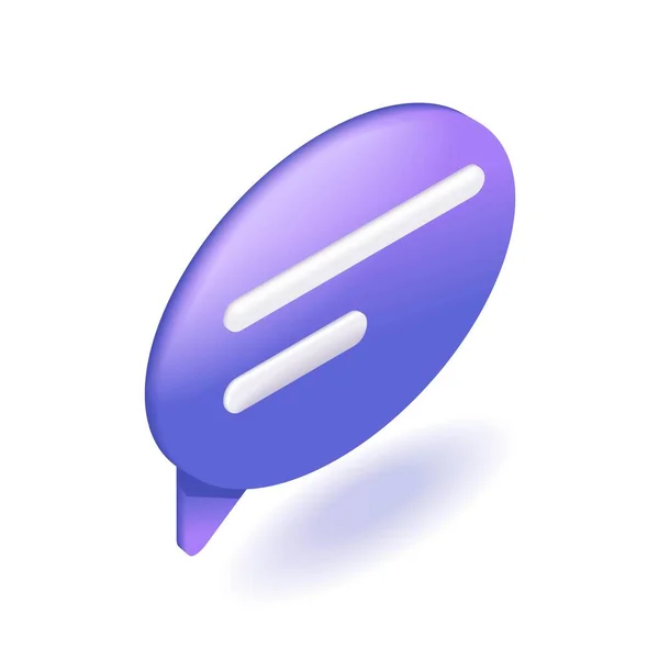 Isometrisch Cartoon Symbole Purple Speech Bubble Für Den Text Benachrichtigungskonzept — Stockvektor