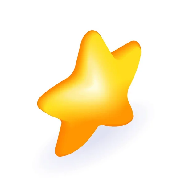 Icono Isométrico Estrella Amarilla Valoración Los Clientes Feedback Rating Rang — Vector de stock