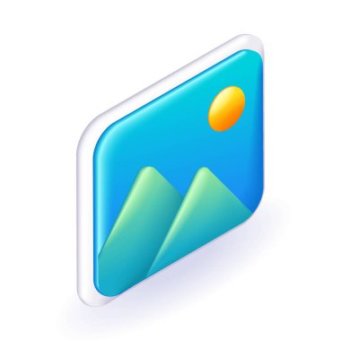 Isometric 3D simge resmi, resim, illüstrasyon. Çizgi film tarzı asgari. Web sitesi için vektör.