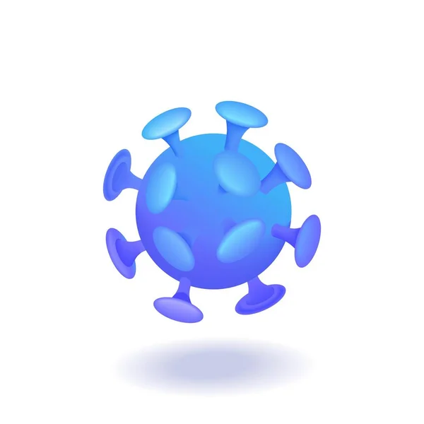 Trending Isometric Cartoon Icons Bright Vector Illustration Coronavirus Large Blue — Stock Vector