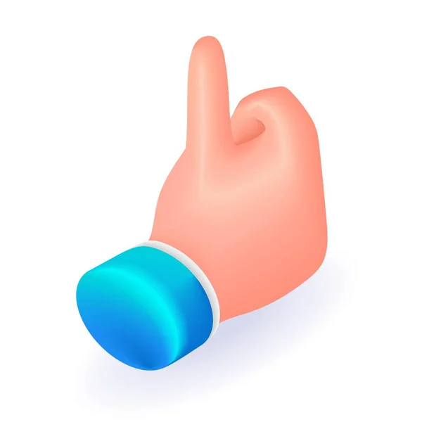 Isometric Icon Hand Businessman Hand Gesture Class Cartoon Minimal Style — Stock Vector