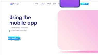 Cep telefonu ekranının yanında duran genç erkekler, mobil uygulama kullanımı. Düz 2D karakter. İniş sayfası kavramları ve web tasarımı.