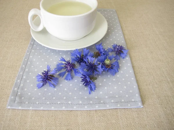 Chá Ervas Com Pétalas Flor Milho Azul — Fotografia de Stock