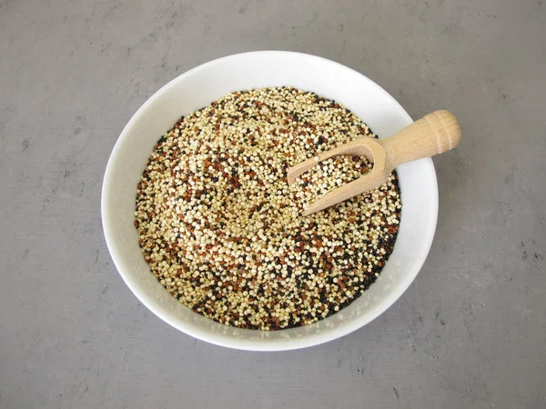 Branco Cru Preto Vermelho Quinoa — Fotografia de Stock