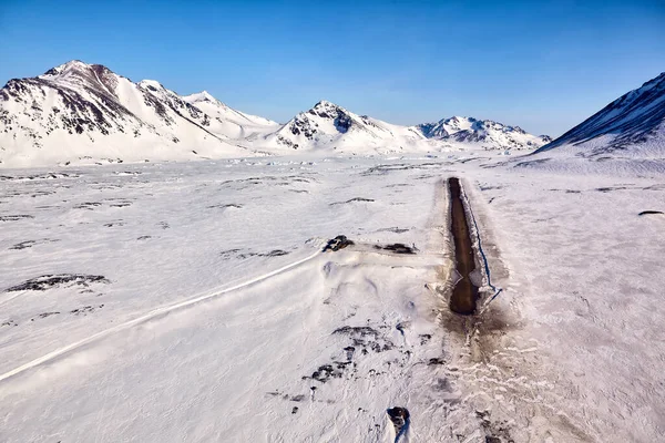 Doğu Grönland Daki Kulusuk Havaalanının Havadan Görüntüsü — Stok fotoğraf