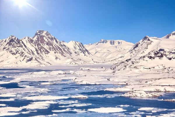 Dağlı Doğu Grönland Kıyıları — Stok fotoğraf