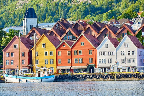 Ιστορική Ξύλινη Συνοικία Bryggen Στο Bergen Νορβηγία Φωτογραφία Αρχείου