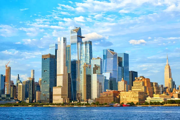 Midtown Manhattan Hudson Yards Felhőkarcolók Naplemente Előtt New York — Stock Fotó