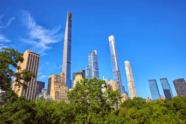 Central Park Wolkenkrabbers New York City Verenigde Staten — Stockfoto